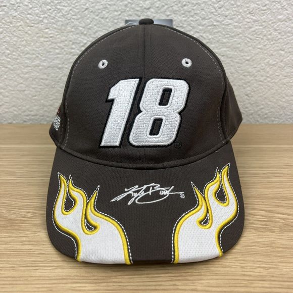 NASCAR Kyle Busch #18 Baseball Dad Cap Brown Hat - Picture 1 of 9